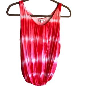 Keysha Made in Italy Silk Tie Dye Sleeveless Blouse. Elastic Hem. Size Small